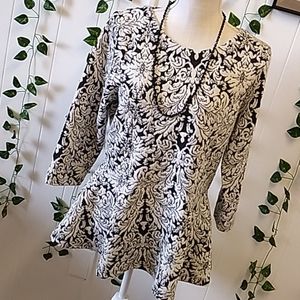 SHARP Black and White Fall BOBEAU Pendulum Top SZ L